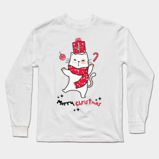 Merry Christmas Meowy Christmas Happy Cat Long Sleeve T-Shirt